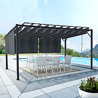 Шатер биоклиматический (пергола) Springhouse Valencia 3x4m с 4-мя маркизами, графит