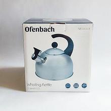 Чайник нержавеющий 1,5л со свистком металлическая крышка Soft-touch ручка Ofenbach 100314