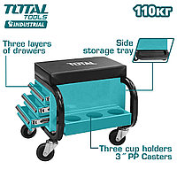 Сиденье механика на колесах с 3-мя ящиками TOTAL THCS103