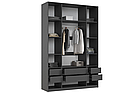 Шкаф распашной 4-х дверный "Марвэл" высота 240 с доп ящиками (графит/браш графит) Миф, фото 2