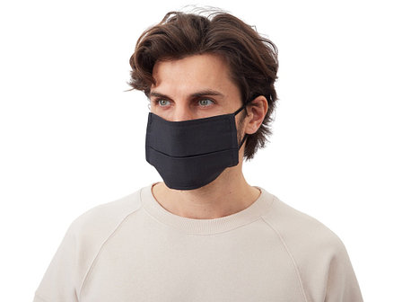 Маска для лица многоразовая из хлопка, черный, фото 2