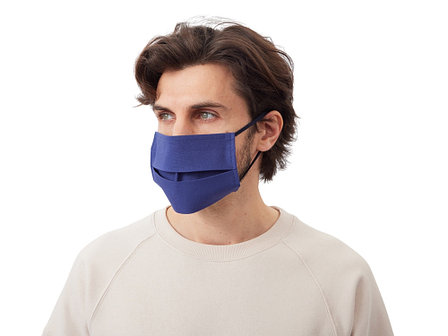 Маска для лица многоразовая из хлопка, синий, фото 2