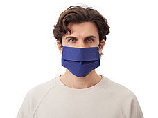 Маска для лица многоразовая из хлопка, синий, фото 2