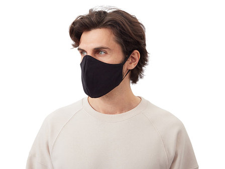 Маска для лица многоразовая с фиксаторами, черная, фото 2