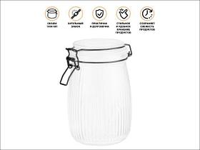 Банка для сыпучих продуктов стеклянная GRACE (Грейс) 1000 мл, PERFECTO LINEA