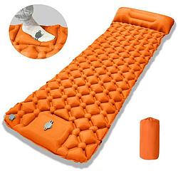 Туристический сверхлегкий матрас со встроенным насосом SLEEPING PAD и воздушной подушкой