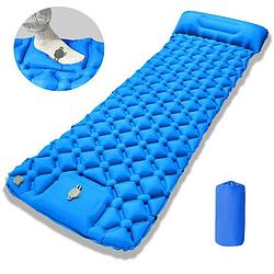 Туристический сверхлегкий матрас со встроенным насосом SLEEPING PAD и воздушной подушкой