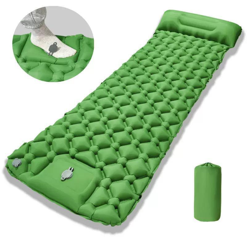 Туристический сверхлегкий матрас со встроенным насосом SLEEPING PAD и воздушной подушкой