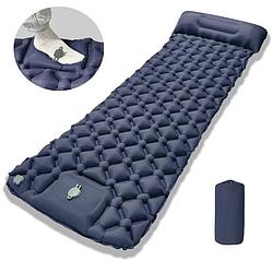 Туристический сверхлегкий матрас со встроенным насосом SLEEPING PAD и воздушной подушкой  Оранжевый