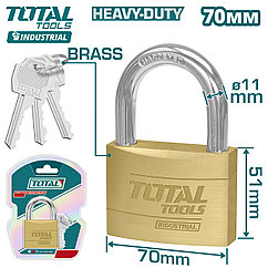 Замок навесной латунный 70мм TOTAL TLK32702