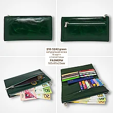 Женский кошелёк глянцевая кожа 210-5242 (зеленый)