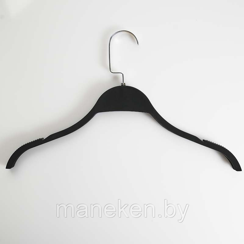 Вешалка-плечики для одежды с покрытием soft-touch АМ-903(черн)