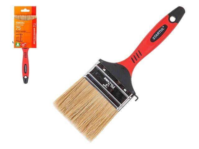 Кисть плоская 3"-75мм натур. щетина (стены, фасады) STARTUL PROFI