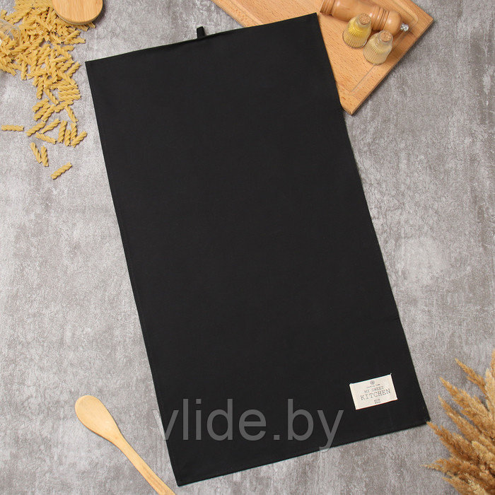 Полотенце «Этель» Kitchen, 40×70 см, 100% хлопок, саржа 220 г/м², чёрное