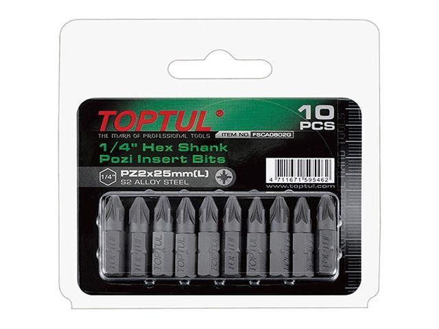 Насадка крестообразная PZ0 25мм 10шт блистер TOPTUL