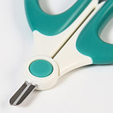 Детские маникюрные ножницы, бирюзовые, белые, фото 3