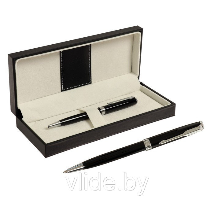 Ручка подарочная Calligrata, шариковая, поворотная, в футляре, под бренд Parker. S, корпус чёрный с