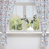 Комплект штор для кухни с подхватами «Доляна. Магнолия», 150×180 см - 2 шт., 50% хлопок, 50% п/э