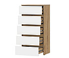 Комод NN Мебель (МС Некст К) Дуб Золотой/Белый, 5 ящиков, фото 2