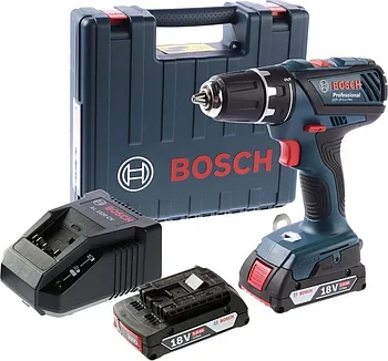 Дрель-шуруповерт Bosch GSR 18-2-LI Plus Professional 06019E6120  (с 2-мя АКБ, кейс)