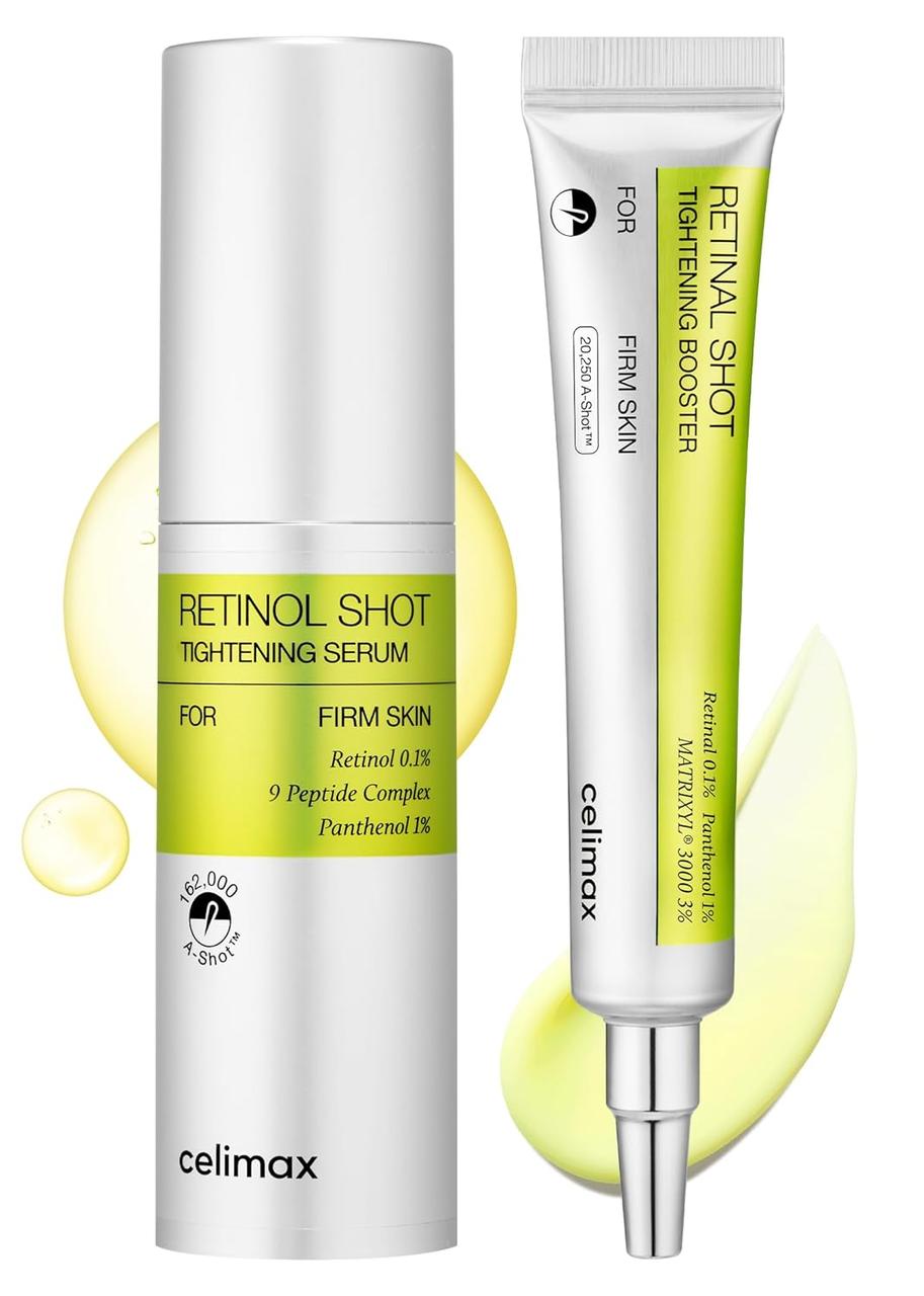 Подтягивающий набор  с ретинолом, ретиналем и микроиглами  Celimax  Celimax The Vita-A Retinal Shot