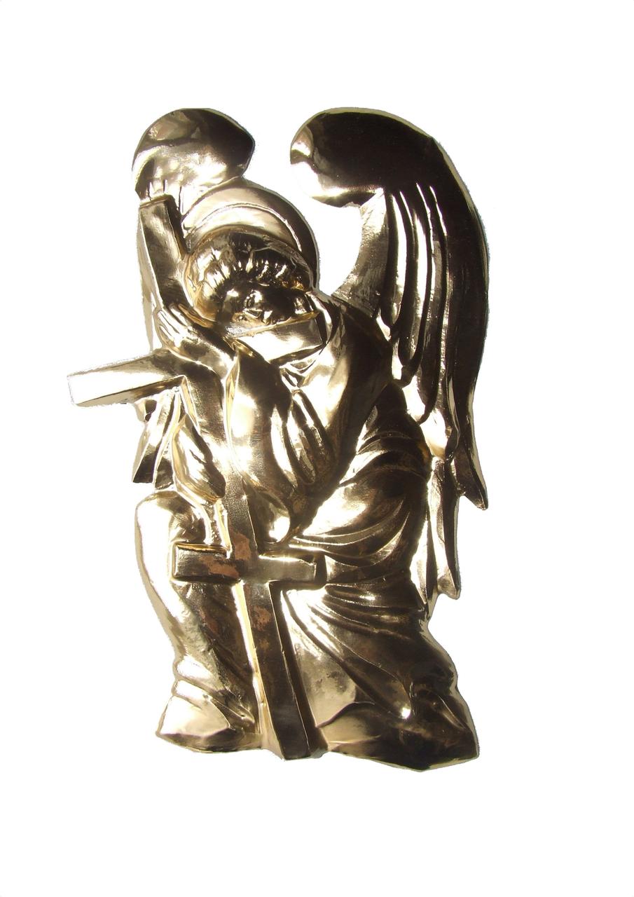 Ангел с крестом №143 / Накладка из фольги / (410х270)мм