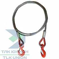 Трос буксировочный стальной с крюками, канат 8,3мм ГОСТ 2688, 3,9т, 5м, РОМЕК, фото 2