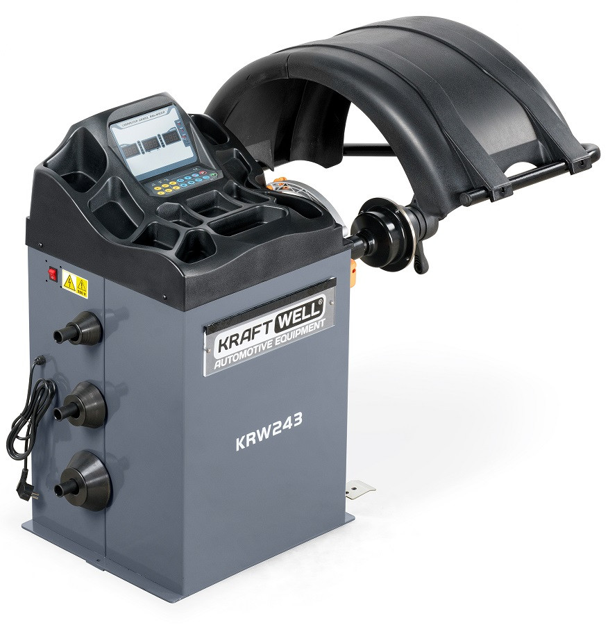 KraftWell KRW243 Балансировочный станок полуавтомат, педаль, лазер