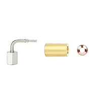 Фитинг угловой 90 гр. с гайкой 3/8 SAE, 5/8-20UNF, 4 мм (1 втулка гладкая / прокладка)