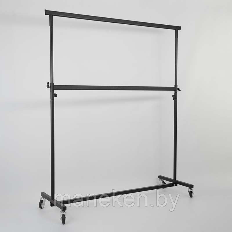 Вешало напольное для магазина одежды передвижное на колесах СТ-311-Л(черн)