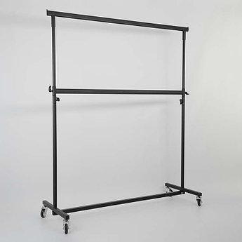 Вешало напольное для магазина одежды передвижное на колесах СТ-311-Л(черн)