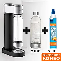 Сифон для газирования воды Philips GoZero ADD4902BK/10 Черный + Бутылка для газирования + 2-й Баллон с газом
