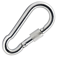 Карабин пружинный 6х60, с фиксатором, DIN 5299 D  (упак/10шт) - IMP00255