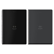 Тетрадь А4 96л. BRAUBERG гребень, клетка, матовая ламинация, (микс в спайке), 405321