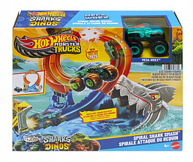 Hot Wheels Monster Trucks - Гоночная трасса Shark Loop голодный хищник + авто - Хот Вилс JFR08