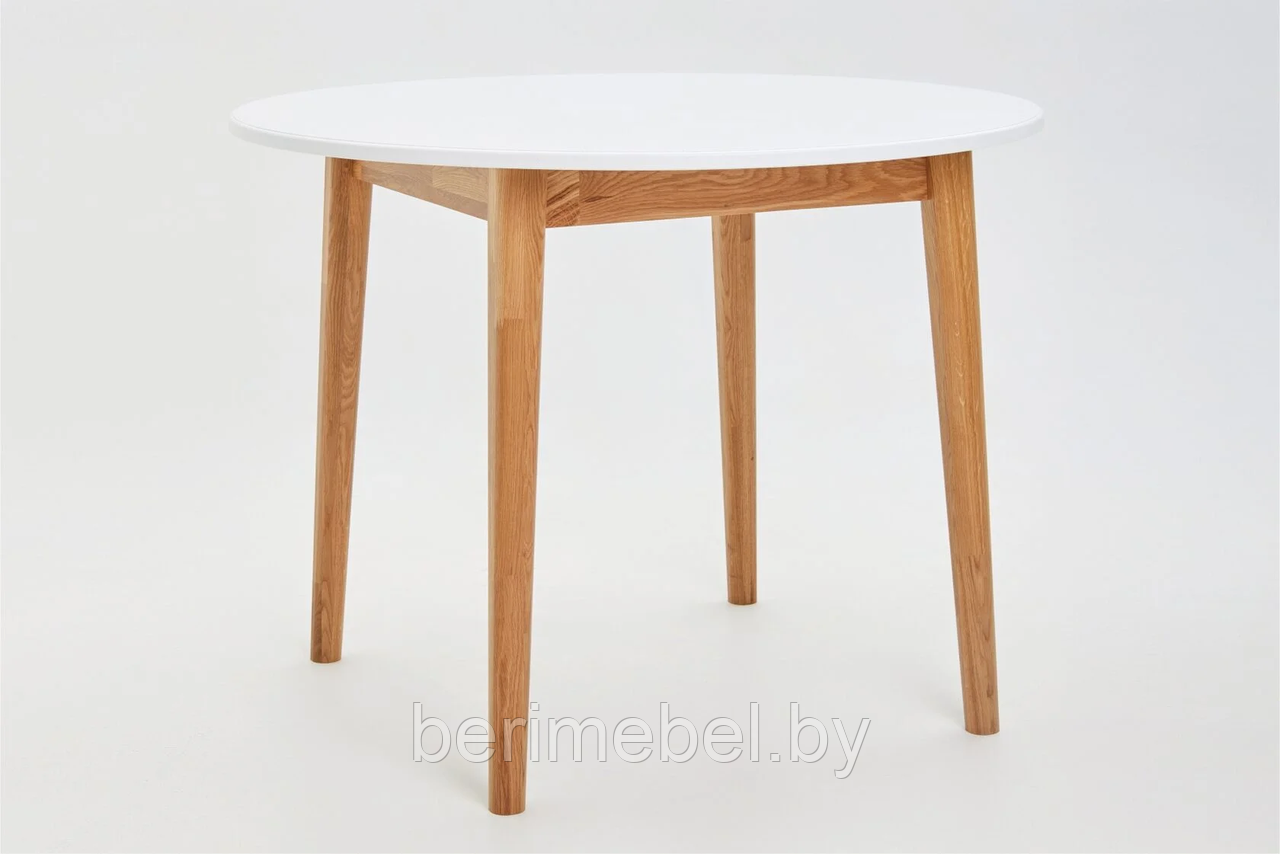 Стол круглый "Гаспар" ДхШхВ (мм):1000х1000х750 Белый/дуб Р-43 Белдревизделие