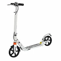 Самокат двухколесный подростковый с ручным тормозом Scooter Белый