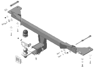 Фаркоп (без электрики) крюк легкосъемный под американский квадрат фирма "Motodor" Geely Atlas NEW 2024-