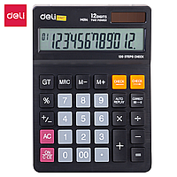 Калькулятор DELI SMART, M014, черный, настольный, 12-разрядный, 178*125 мм, двойное питание
