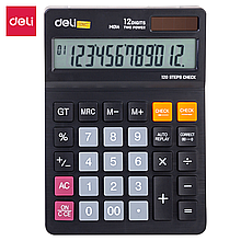 Калькулятор DELI SMART, M014, черный, настольный, 12-разрядный, 178*125 мм, двойное питание