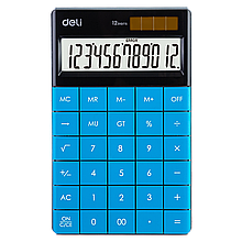 Калькулятор DELI TOUCH, DL-1589, голубой, настольный бухгалтерский, 12-разрядный, 165*104 мм, двойное питание