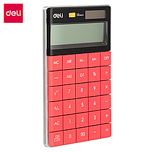 Калькулятор DELI TOUCH, DL-1589, розовый, настольный, 12-разрядный, 165*104 мм, двойное питание