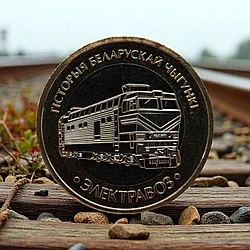 Электровоз, 2 рубля 2025, серии "История Белорусской железной дороги" (без блистера и капсулы)