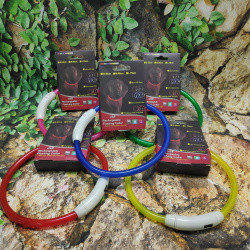 Светящийся ошейник для собак (3 режима, зарядка USB) Желтый (Yellow), размер М