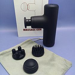 Компактный портативный массажер для лица Massage gun (4 сменные насадки, зарядка TYPE-С) / Чехол в подарок,