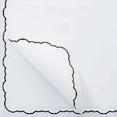 Пленка матовая полупрозрачная с кружевным кантом, 57*57 см, 20 л./уп., 50 мкм, белый