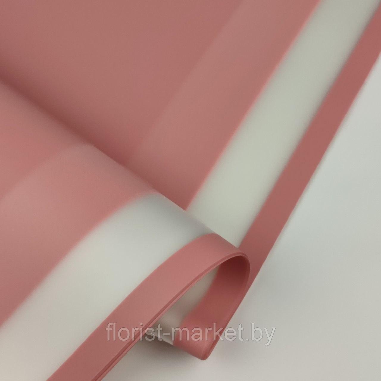 Плёнка матовая с прозрачным кантом, 57*57 см., 20 л./уп., 50 мкм, яркий розовый