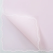 Пленка матовая полупрозрачная с кружевным кантом, 57*57 см, 20 л./уп., 50 мкм, нежно-розовый