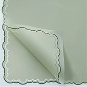 Пленка матовая полупрозрачная с кружевным кантом, 57*57 см, 20 л./уп., 50 мкм, зеленый