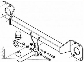 Фаркоп (без электрики) оцинкованный шар фирма "Motodor" Geely Atlas NEW 2024-